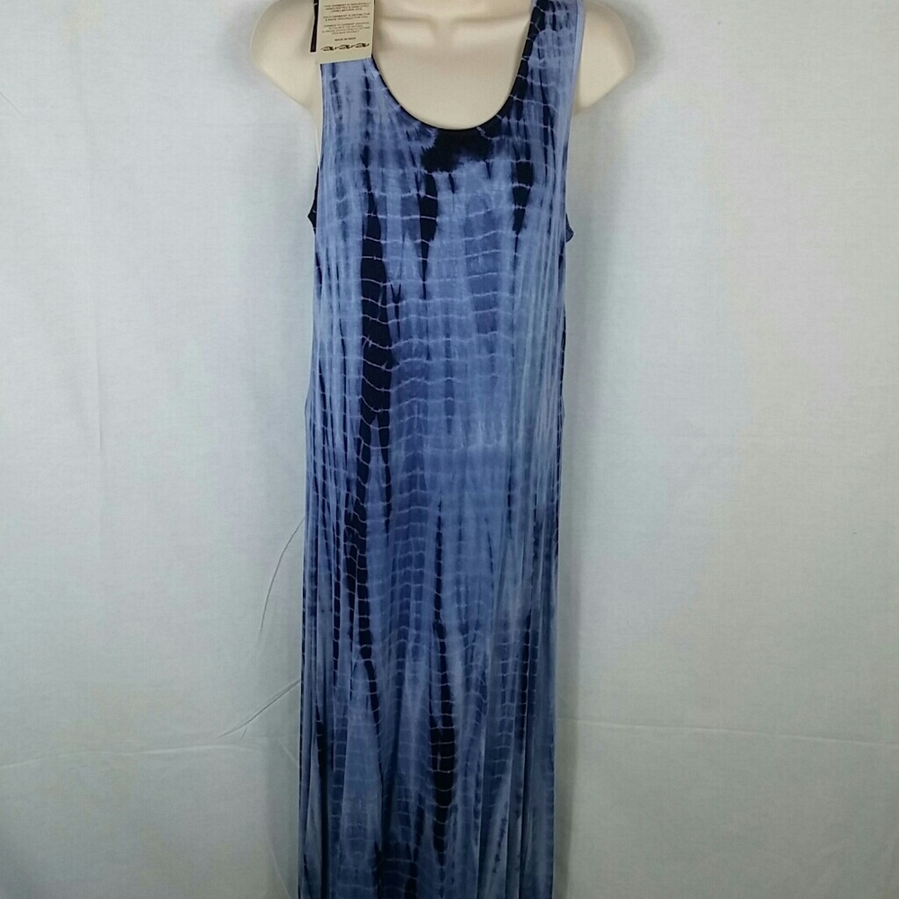Blue tie dye maxi dress‎ nwt medium